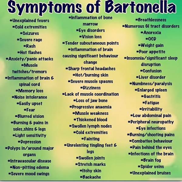Lyme Co Infections Symptoms Chart